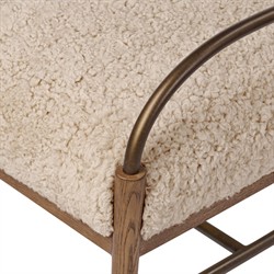Demi Beige Shearling Accent Stool|