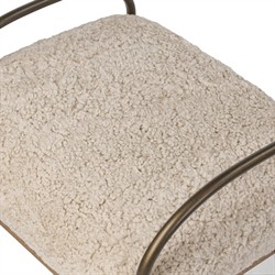 Demi Beige Shearling Accent Stool|