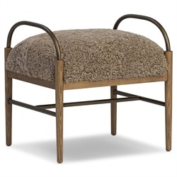 Demi Taupe Shearling Accent Stool|