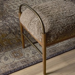 Demi Taupe Shearling Accent Stool|
