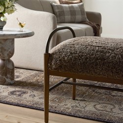 Demi Taupe Shearling Accent Stool|