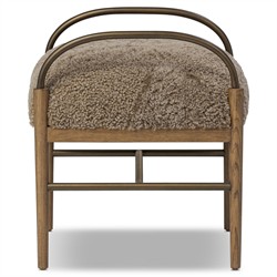 Demi Taupe Shearling Accent Stool|