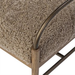 Demi Taupe Shearling Accent Stool|