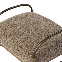 Demi Taupe Shearling Accent Stool|