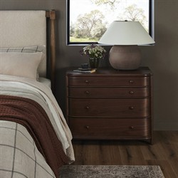 Agatha Dark Brown Walnut Nightstand|