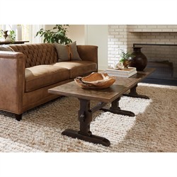 Asher Updated Traditional Brown Oak Rectangular Coffee Table|