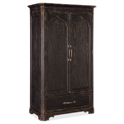 Asher French Country Dark Brown Oak Wardrobe|