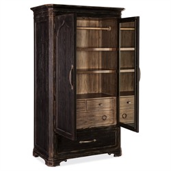 Asher French Country Dark Brown Oak Wardrobe|