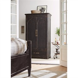 Asher French Country Dark Brown Oak Wardrobe|