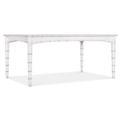 Sharise Coastal Beach White Wood Rectangular Extendable Dining Table - 68-88"|