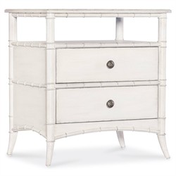 Sharise Coastal Beach White Wood Nightstand|