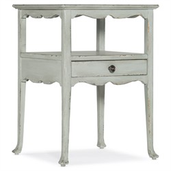 Steph French Country Light Blue Maple Wood Square Side Table|