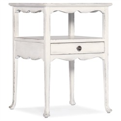 Steph French Country White Maple Wood Square Side Table|