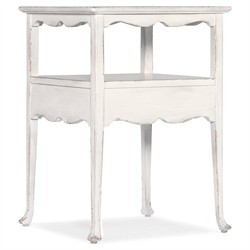 Steph French Country White Maple Wood Square Side Table|