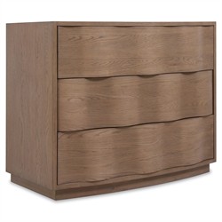 Amleto Modern Classic Brown Oak Wavy Bachelor Chest|
