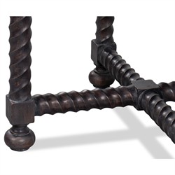 Stella Updated Traditional White Marble Brown Acacia Round Spindle Side Table|