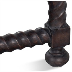 Stella Updated Traditional White Marble Brown Acacia Round Spindle Side Table|