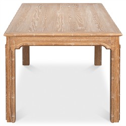 Caroline Coastal Beach Brown Oak Bamboo Rectangular Dining Table - 79"|