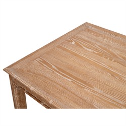 Caroline Coastal Beach Brown Oak Bamboo Rectangular Dining Table - 79"|