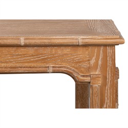 Caroline Coastal Beach Brown Oak Bamboo Rectangular Dining Table - 79"|