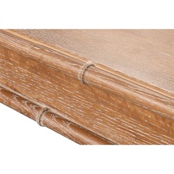 Caroline Coastal Beach Brown Oak Bamboo Rectangular Dining Table - 79"|