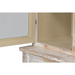 Diana Updated Traditional Distressed White Pine Wood Hutch|