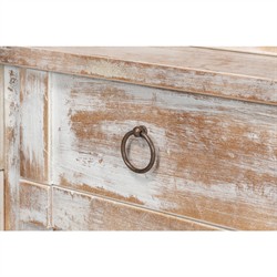 Diana Updated Traditional Distressed White Pine Wood Hutch|
