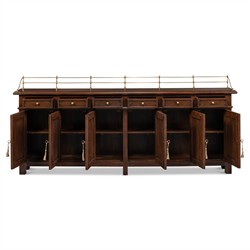 Serenity Updated Traditional Brown Walnut Wood Sideboard|