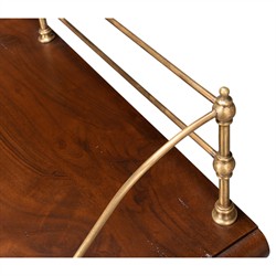 Serenity Updated Traditional Brown Walnut Wood Sideboard|