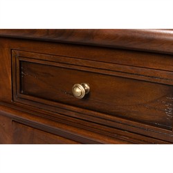 Serenity Updated Traditional Brown Walnut Wood Sideboard|