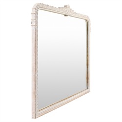 Alessia Traditional White Mango Wood Mantel Wall Mirror|