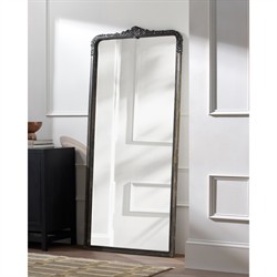 Alessia Traditional Black Mango Wood Full Length Floor Mirror|