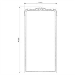 Alessia Traditional White Mango Wood Full Length Floor Mirror|