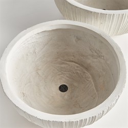 Rowena Modern White Bowl Outdoor Pot Planter - Set of 2|