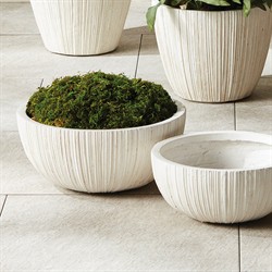 Rowena Modern White Bowl Outdoor Pot Planter - Set of 2|