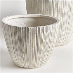 Rowena Modern White Tapered Outdoor Pot Planter - Set of 2|