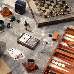 Pigeon and Poodle Carson Traditional Glossy Brown Faux Tortoise Shell Card Box|