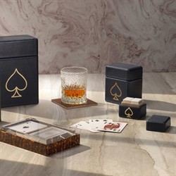 Pigeon and Poodle Carson Traditional Glossy Brown Faux Tortoise Shell Card Box|