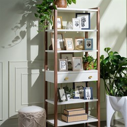 Pigeon and Poodle Blake Coastal Beach Navy Blue Leather Striped Photo Frame - 4x6|