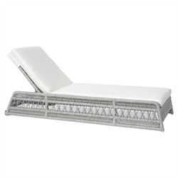 Palecek Mara Coastal Beach Grey Rope Outdoor Chaise Lounge|