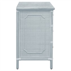 Ava Coastal Beach Light Blue Woven Rattan Chest|