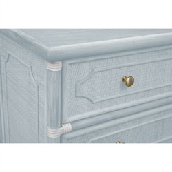 Ava Coastal Beach Light Blue Woven Rattan Chest|