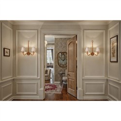 Aelle Coastal Whitewash Seagrass Scalloped Shade Double Armed Sconce|