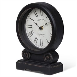 Mabel Updated Traditional Black Wood Mantel Clock|
