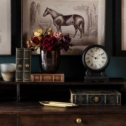 Mabel Updated Traditional Black Wood Mantel Clock|
