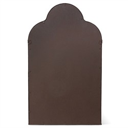 Donnovan Traditional Antique Brown Iron Scalloped Wall Mirror|