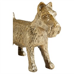 Leon Updated Traditional Aged Brass Iron Scottish Terrier Statue|