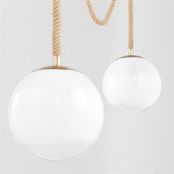 Shiloh Coastal Beach Rope White Glass Globe 3 Light Pendant|