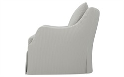 Finnigan Coffee Cotton Stripe Skirted Swivel Chair|