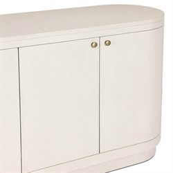 Beatrice Modern Classic Cream Painted Linen Oval Media Cabinet - 72"|